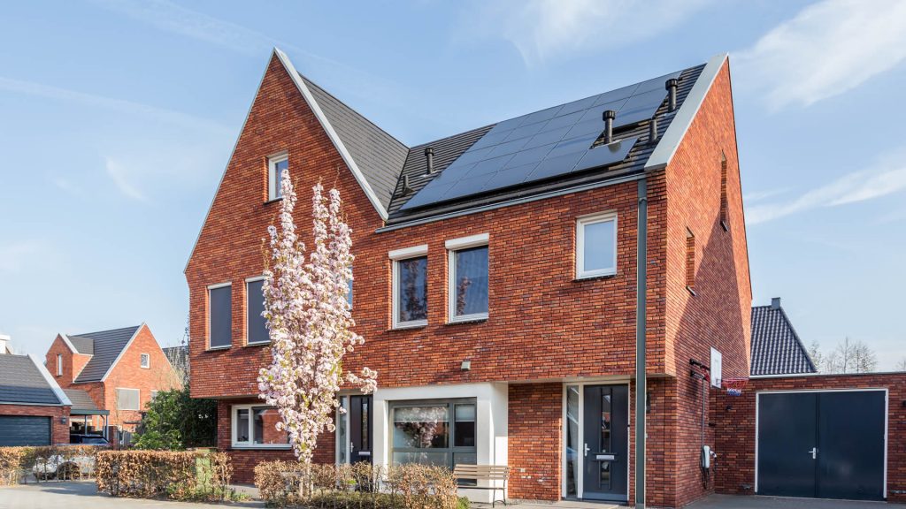 solar house with tree